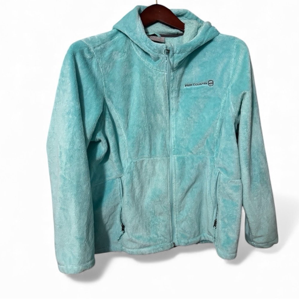 Free Country Faux-Fur Full Zip Jacket – Teal – Size XL
